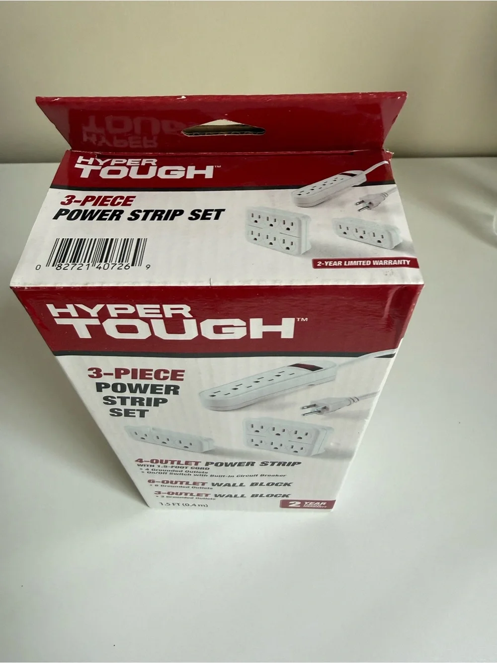 Hyper Tough 3-Piece White Power Strip Set